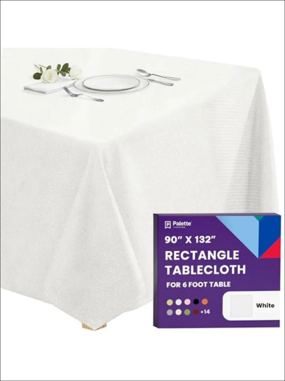 90x132 Inch Rectangular Tablecloth Heavy Duty Polyester Washable